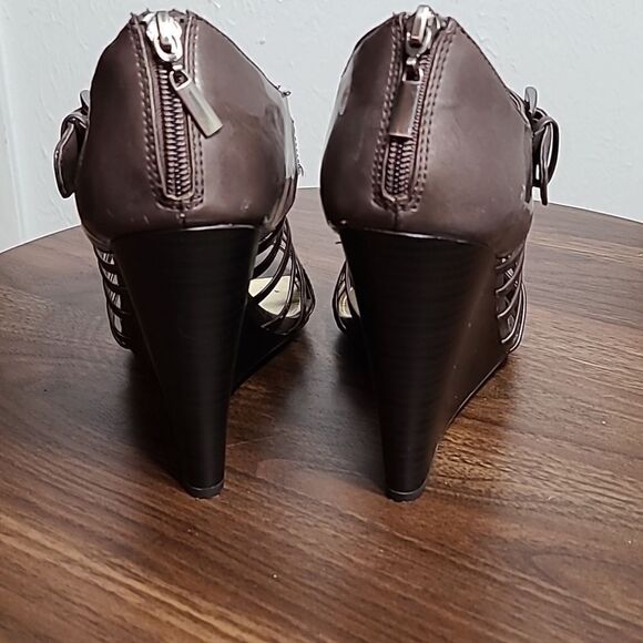 Nine & Co. Wedge Heels, Brown with Dark Heels, Size 10 Shoes - Picture 6 of 9